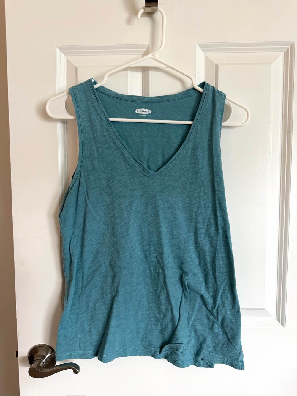Old Navy Teal Slub V-Neck Women's Tank Top | Size Small